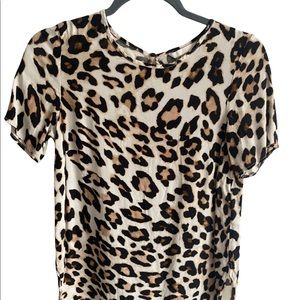 H&M: Cheetah print short sleeve blouse